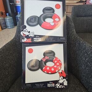 NIB Bestway Disney Mickey & Minnie Mouse Swim Tube Pool Floats W/ Cup Holder